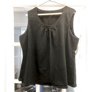 Covington Black Tank Top with Cutout Design Scoop Neck, Size 1X